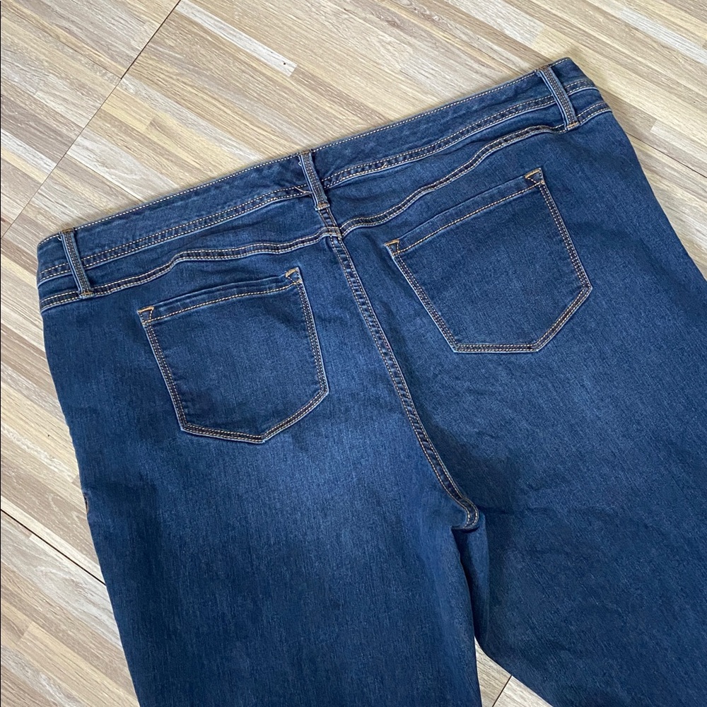 Plus Size Dark Blue Bootcut Jeans - Classic Comfort - Picture 7 of 9